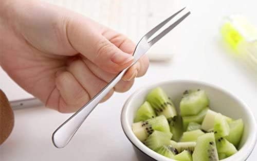 Crab Stainless Steel Forks Escargot Fork 2 Prong Tasting Appetizer Forks Portable Cocktail Salad Fruit Forks for Party Travel Set of 10  5 Inches (10 Pcs)