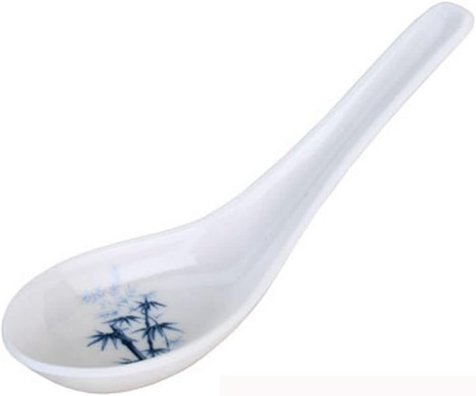JapanBargain 2323x4 Set of 4 White Bamboo Japanese Soup Spoons  5 Inch Ramen Pho Wonton Miso Rice Spoons