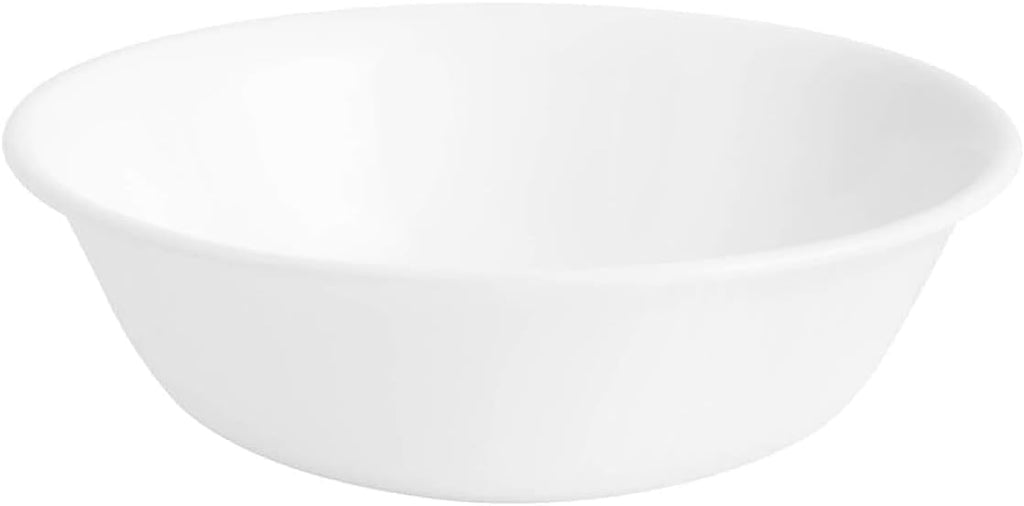 Corelle Vitrelle 6-Piece Soup/Cereal Bowl Set Triple Layer Glass and Chip Resistant  18-Oz Lightweight Round Bowls  Winter Frost White