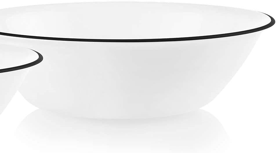 Corelle Style Chip Resistant 2qt (1.9L) Rimmed Bowl Black 2-Pack