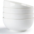 Houlu 40 oz Soup Bowls  Cereal bowls  Pho Bowls  Salad Bowls  Off White Porcelain Bowl Set of 4  7 inch