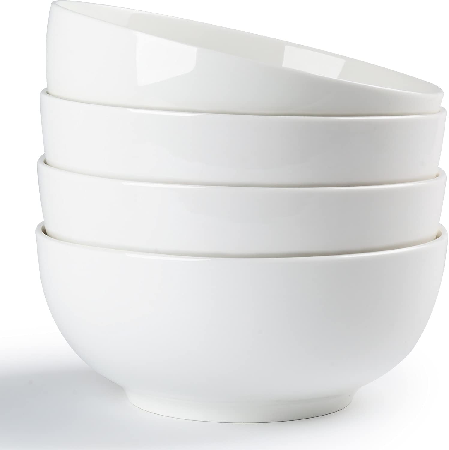 Houlu 40 oz Soup Bowls  Cereal bowls  Pho Bowls  Salad Bowls  Off White Porcelain Bowl Set of 4  7 inch
