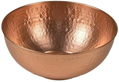 GoCraft Pure Copper Mixing Bowl with Hammered Finish for Salad  Egg Beating  Decorative & Kitchen Serving Purposes - 7.5" (Medium)