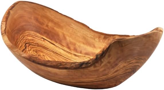 Naturally Med Olive Wood Natural Fruit Bowl/Salad Bowl/Serving Bowl 12.5"