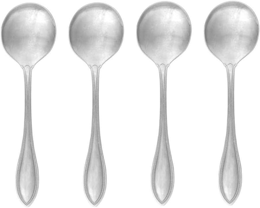 Oneida American Harmony 18/8 Stainless Steel Round Soup Spoon (Set of Four)