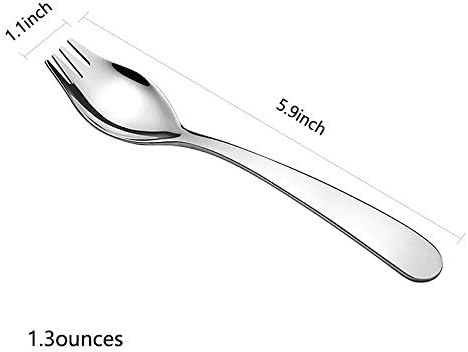 6-Pack Mini Stainless Steel Sporks  Back to school lunch supplies Fruit Appetizer Dessert Salad Flatware Set  5.9-Inch Long(S)