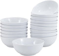 Amazon Basics 16-Pack White Porcelain Coupe Bowl  5.9" diameter  Round  Microwave-safe  Commercial-grade