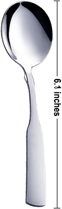 Stainless Steel 6.1' Heavy Duty Round Spoons  Dinner & Table Spoon Set  6-Piece