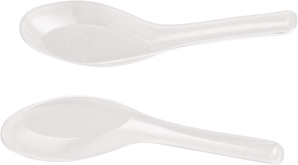 Juvale Plastic Soup Spoons - 200-Pack Clear Plastic - Disposable Asian Soup Spoons for Ramen & Pho  Bulk Clear Utensils