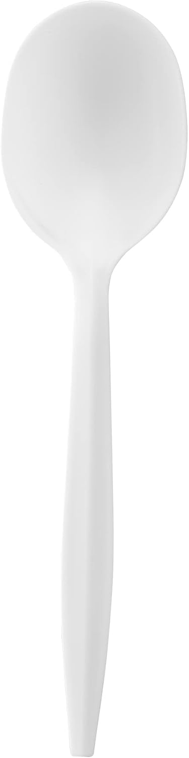 1 000 Plastic Disposable Soup Spoons Bulk White Medium Weight Disposable Silverware Plastic Cutlery Spoons