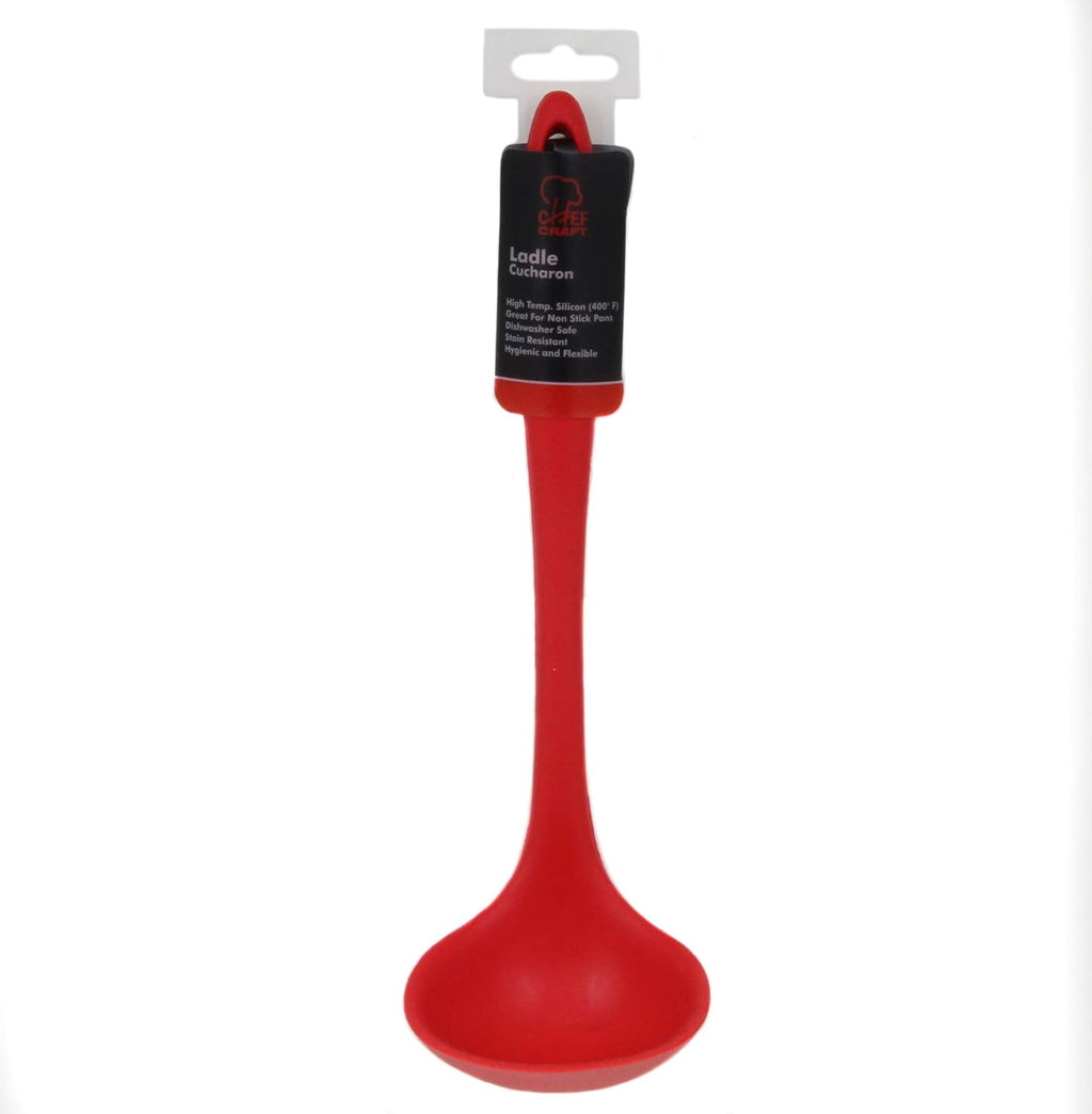 Chef Craft Premium Silicone Cooking Ladle  11.25 inch  Red