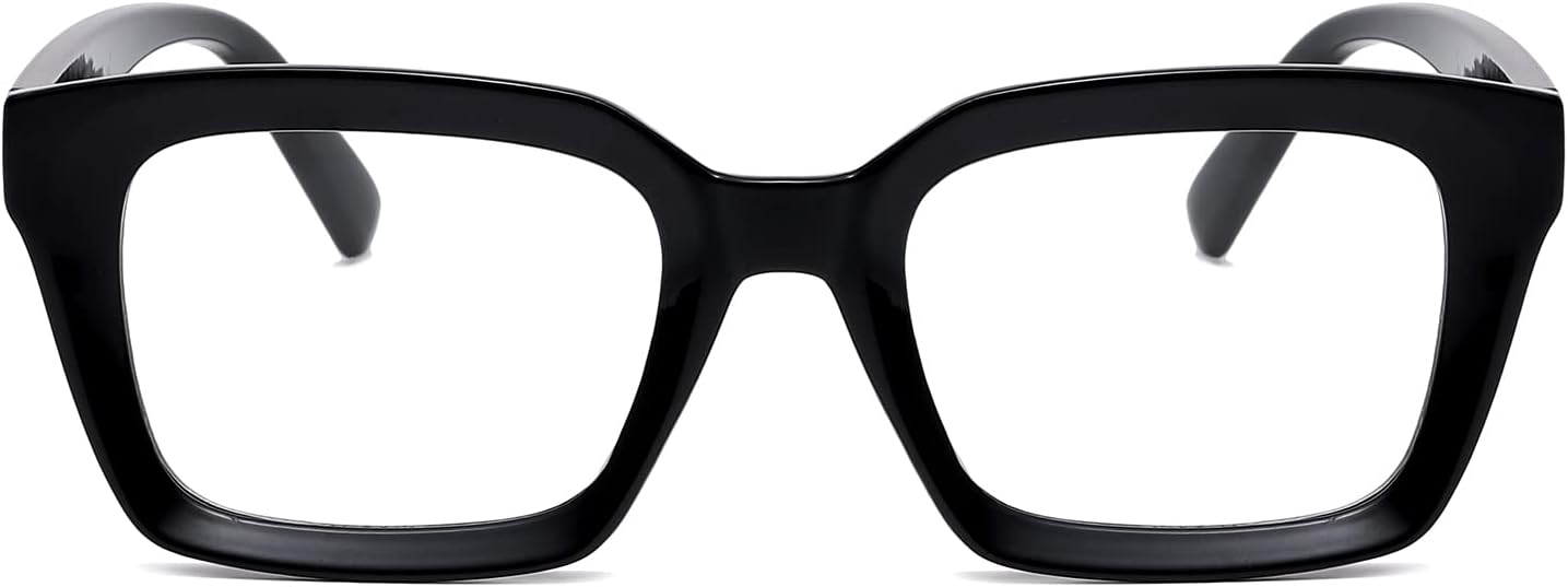 EYLRIM Classic Thick Square Frame Clear Lens Glasses for Women Men Non Prescription Eyeglasses