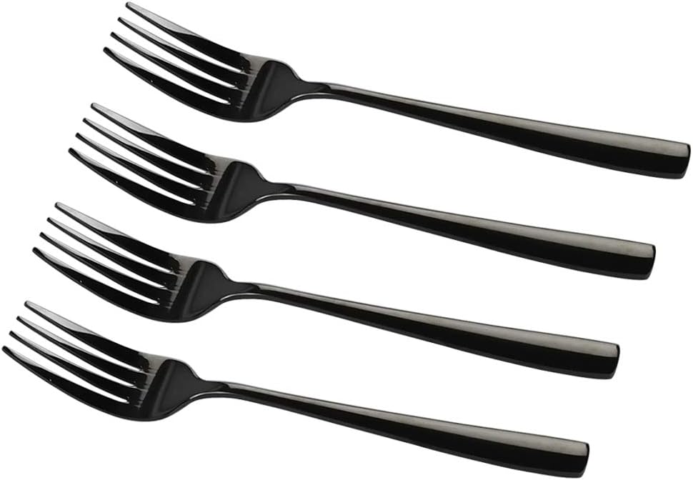 Teyyvn Black Stainless Steel Dessert/Salad Forks  Set of 16