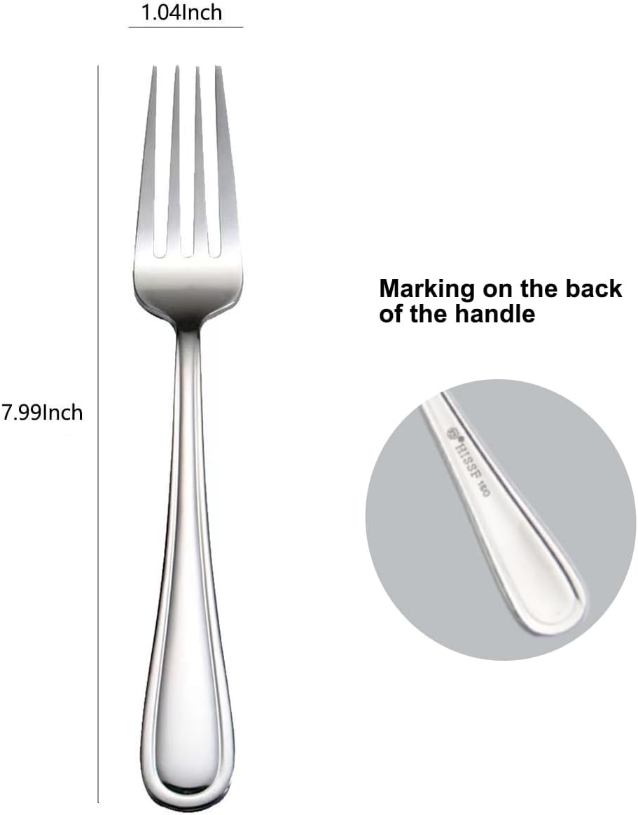 Table Forks Dinner Forks Stainless Steel 18/0 of Forks 6 Pcs for Home  Kitchen Restaurant  Dishwasher Safe  7.99 Inches  Silver