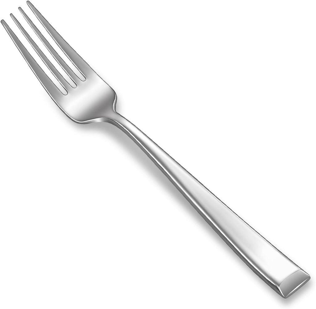 KEAWELL Premium Imperial 4-Piece 7.5 inch Forks Set – Heavy Duty 18/10 Stainless Steel Flatware with Mirror Finish and Squared Edge  Dishwasher Safe for Elegant Dining (4  Salad Forks)