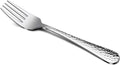 Hammered Salad Forks Set of 6  E-far Stainless Steel Appetizer Dessert Forks  Silverware Flatware Small Forks  Mirror Finish  Dishwasher Safe - 6.7 Inches