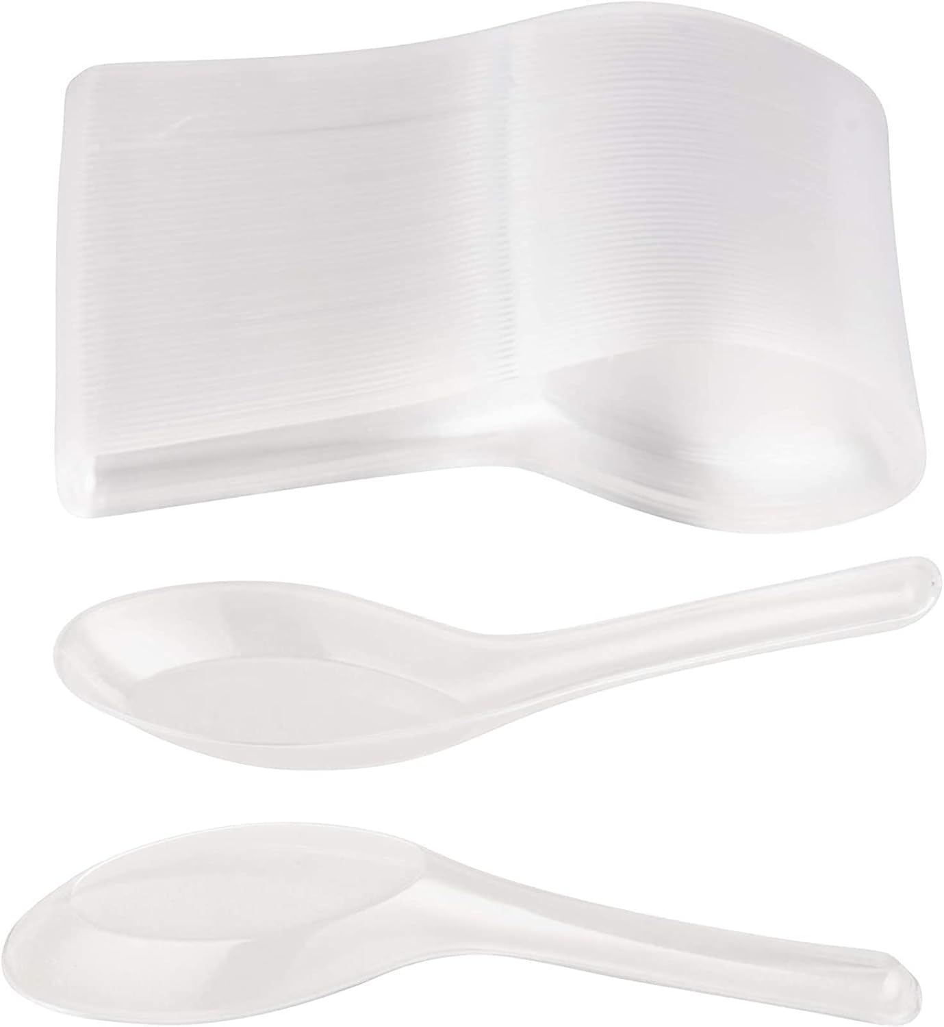 Juvale Plastic Soup Spoons - 200-Pack Clear Plastic - Disposable Asian Soup Spoons for Ramen & Pho  Bulk Clear Utensils