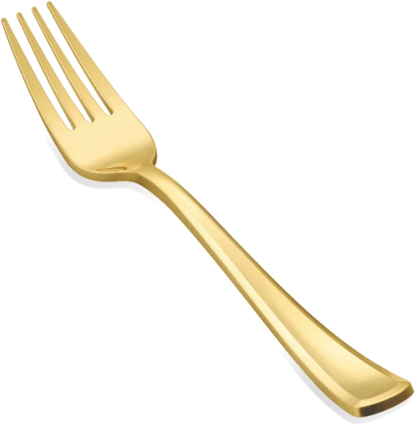 N9R 50PCS Gold Plastic Forks  Solid  Durable and Heavy Duty Plastic Forks Disposable  Perfect Plastic Utensils for Parties  Thanksgiving  Christmas and Daily Use