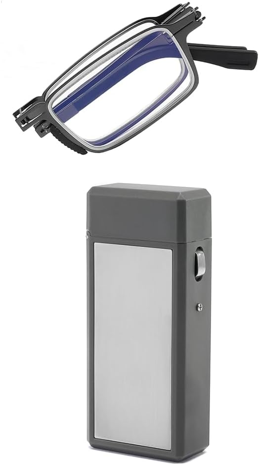 Folding Reading Glasses with Case Lightweight Blue Light Readers for Unisex Upgraded Hinges and Pocket-Size Design