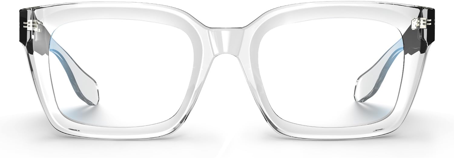 VISOONE Chunky Square Blue Light Blocking Glasses with Anti Computer Glare for Working Women Men MONTANA