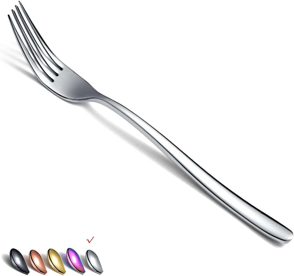 Stainless Steel Dinner Forks Set  6 Piece - Silverware for Home  Kitchen or Restaurant  Dishwasher Safe (Silver-8 Inch)