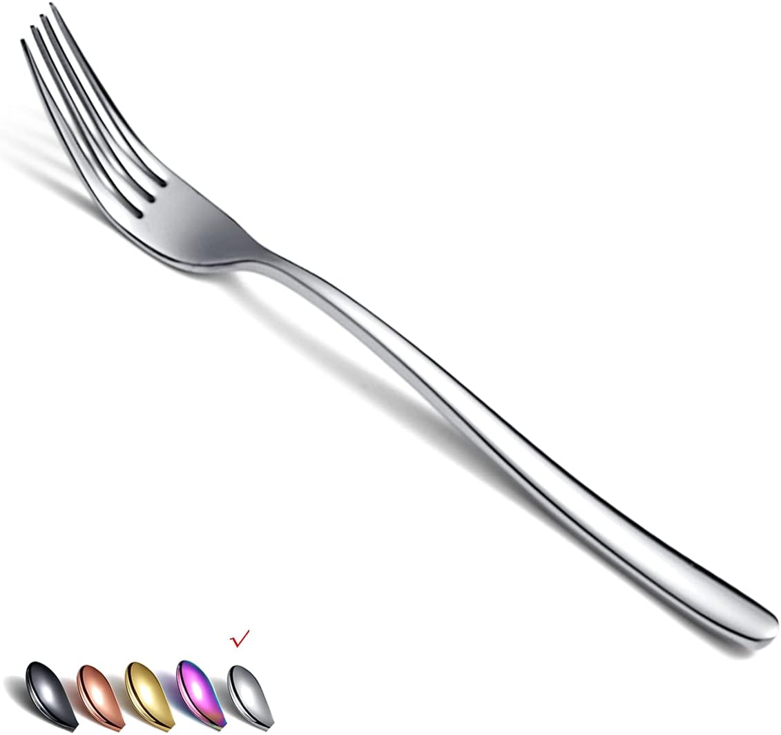 Stainless Steel Dinner Forks Set  6 Piece - Silverware for Home  Kitchen or Restaurant  Dishwasher Safe (Silver-8 Inch)
