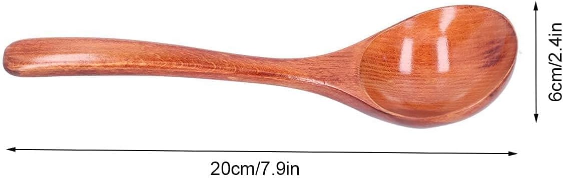 5Pcs Wood Soup Spoons - Asian Style Ramen Noodle Soup Spoons (Brown)