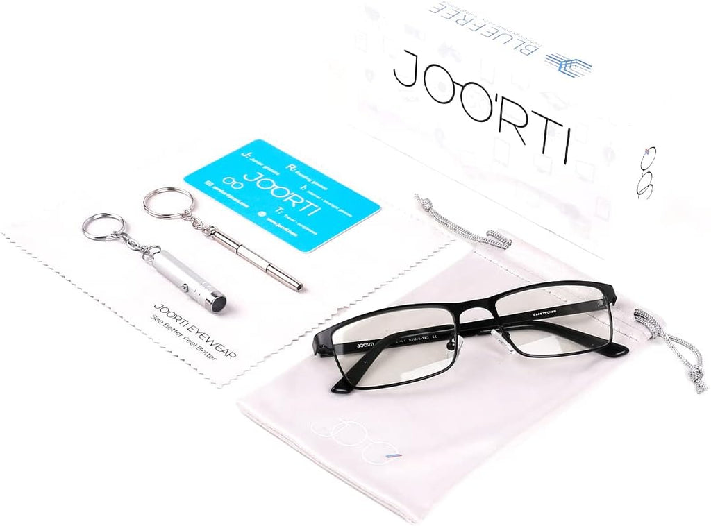 JOO'RTI Blue light glasses for men  Metal Frame Gaming Computer Glasses Fake Glasses
