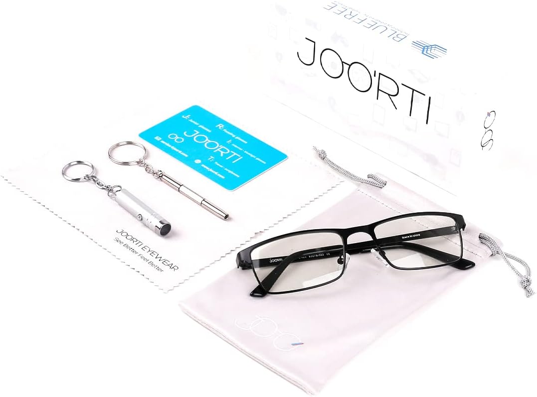 JOO'RTI Blue light glasses for men  Metal Frame Gaming Computer Glasses Fake Glasses