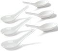 Soup Spoons Set of 6  Asian Ceramic Soup Spoons 5.3" Ramen Spoons Proper for Corelle Pho Miso Wonton Ramen Dumpling Macaron Dishwasher & Oven Safe