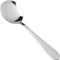 Winco 12 Pack Round Soup/Bouillon Spoons Stainless Steel  Peacock Collection