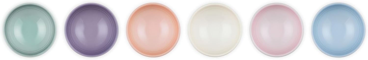 Le Creuset Stoneware Set Of 6 Vancouver Pinch Bowls  Pastel Multi Color