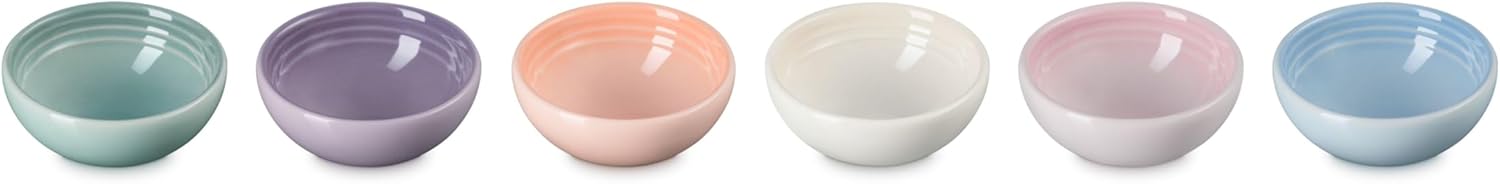 Le Creuset Stoneware Set Of 6 Vancouver Pinch Bowls  Pastel Multi Color