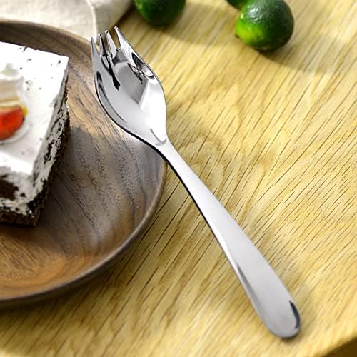 6-Pack Mini Stainless Steel Sporks  Back to school lunch supplies Fruit Appetizer Dessert Salad Flatware Set  5.9-Inch Long(S)