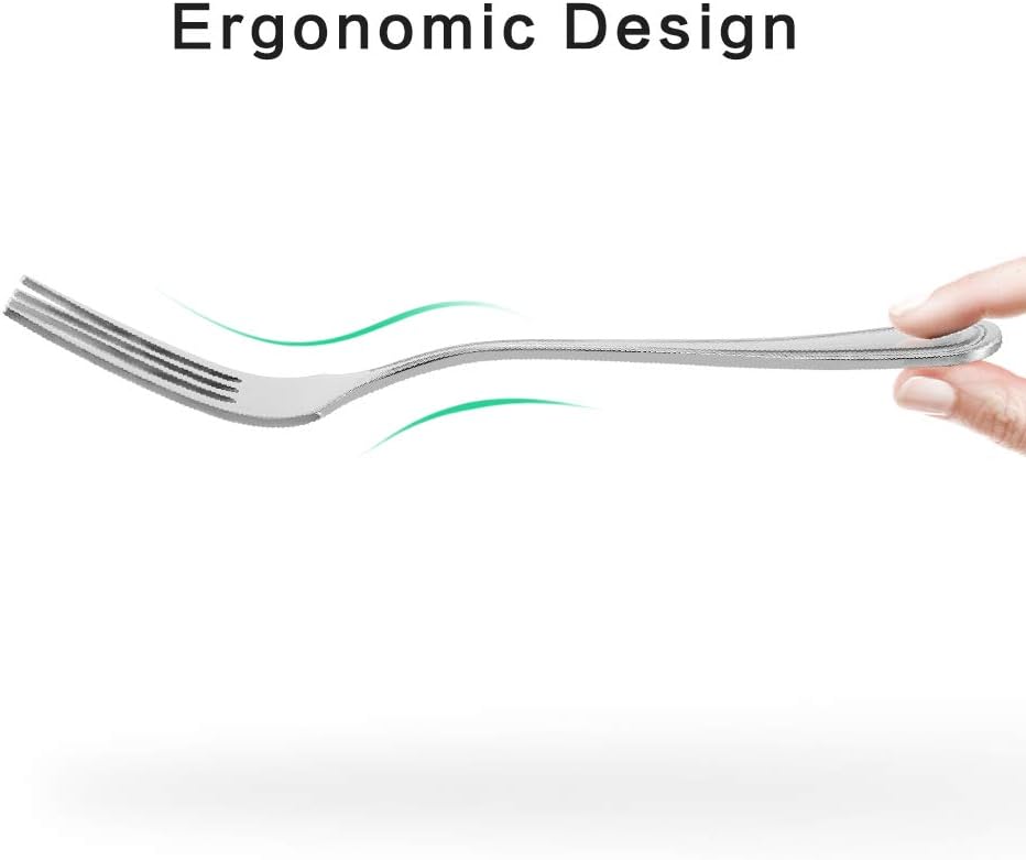 Snamonkia Set of 12 Dinner Forks Stainless Steel  8 Inches  18/0 Large Table Forks for Salad Steak Spaghetti
