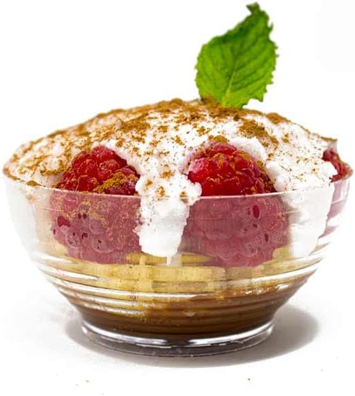 50 Pack 3 oz. Asian-Style Clear Mini Dessert Cups| Party Cups for Appetizer Bowls and Disposable Dessert Bowls | Mini Dessert Cup for Fancy Shooter Cups | CMJJ