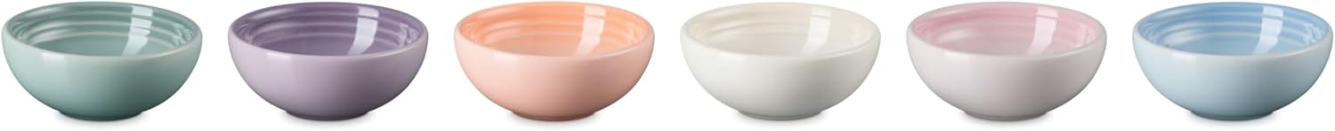 Le Creuset Stoneware Set Of 6 Vancouver Pinch Bowls  Pastel Multi Color