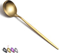 Matt Gold 6 Piece Dinner Spoons - 8.1'' Stainless Steel Tablespoons  Soup & Dessert Spoons  Silverware for Home  Kitchen or Restaurant  Dishwasher Safe