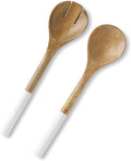 Folkulture Salad Servers or Salad Tongs | Set of 2 (12") Serving Spoons in Kitchen Essentials or Salad Hands Set | Wooden Salad Tongs for Serving | Christmas Gifts for Women Unique