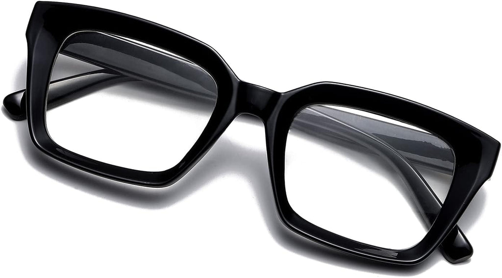 EYLRIM Classic Thick Square Frame Clear Lens Glasses for Women Men Non Prescription Eyeglasses