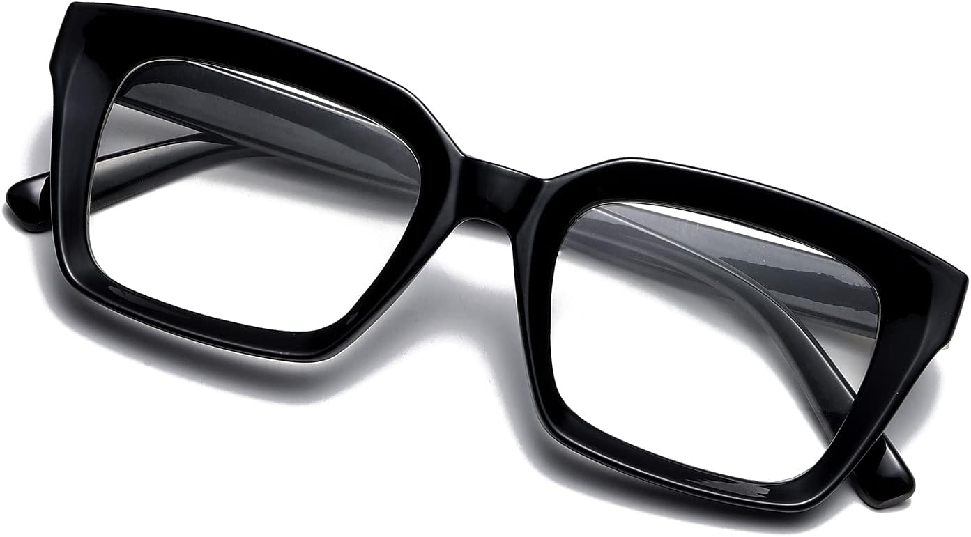 EYLRIM Classic Thick Square Frame Clear Lens Glasses for Women Men Non Prescription Eyeglasses