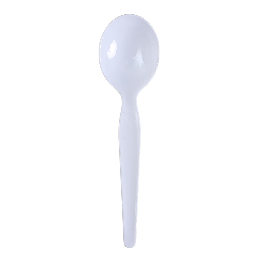 Boardwalk Heavyweight Polystyrene Cutlery  Soup Spoon  White  1000/Carton