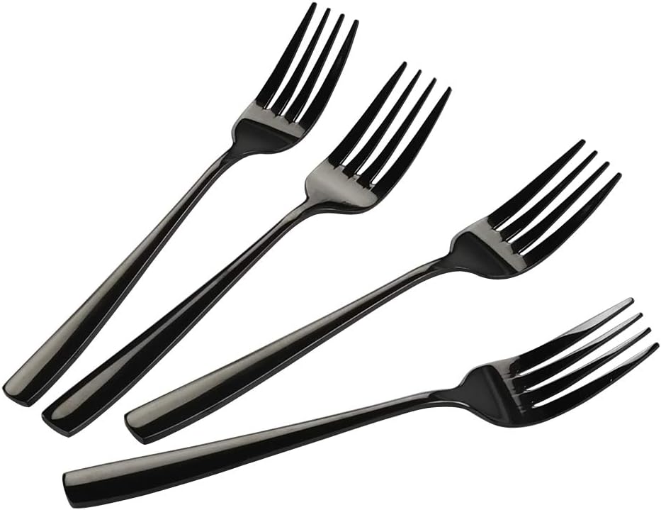 Teyyvn Black Stainless Steel Dessert/Salad Forks  Set of 16