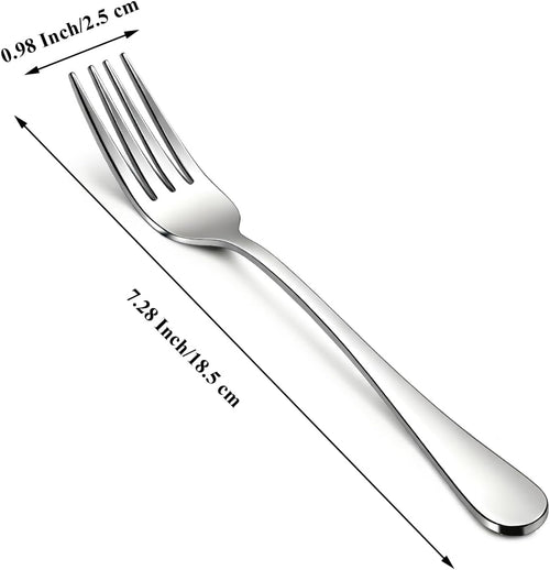 Berglander Salad Forks Set 24pcs  Stainless Steel 7.28" Dessert Forks  Flatware Silverware Fork for Home Kitchen  Restaurant  Hotel  Dishwasher Safe