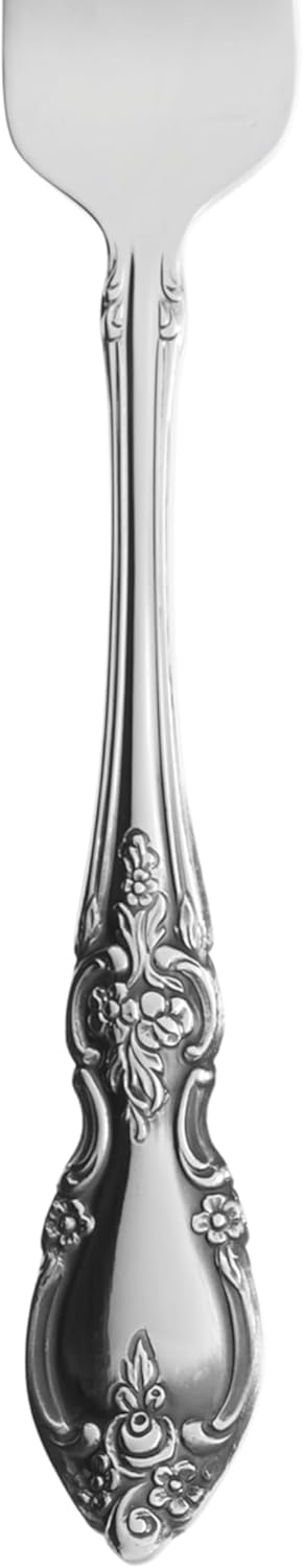 Oneida Louisiana 4-Piece Fine Salad Forks Stainless Steel Silverware Set  18/8 Stainless Steel Small Fork Set  Service For 4  Dishwasher Safe  Silver  Mirror Finish  Metal  Utensils (Silver  4 Piece)