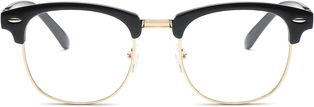 Fashion Vintage Classic Semi-Rimless Half Frame Clear Lens Glasses