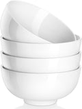 MALACASA 26 Oz Porcelain Soup Bowls Set of 4  White Ceramic Bowls for Kitchen  Cereal Bowl for Oatmeal  Fruit  Salad  Ramen and Rice Bowl -Dishwasher & Microwave Safe Bowls