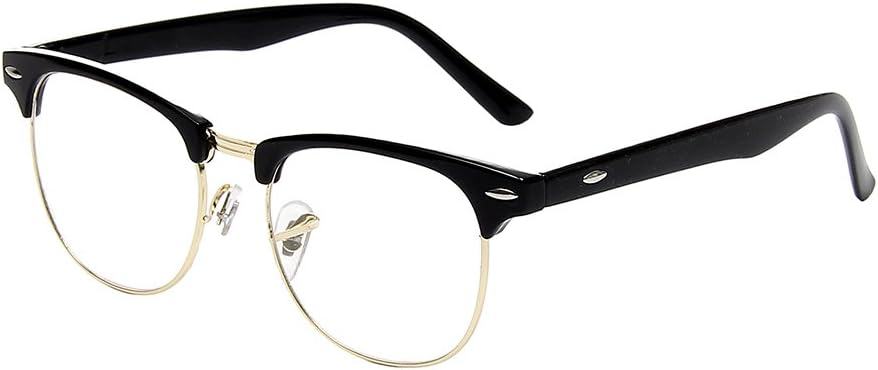 Shiratori New Vintage Fashion Half Frame Semi-Rimless Clear Lens Glasses