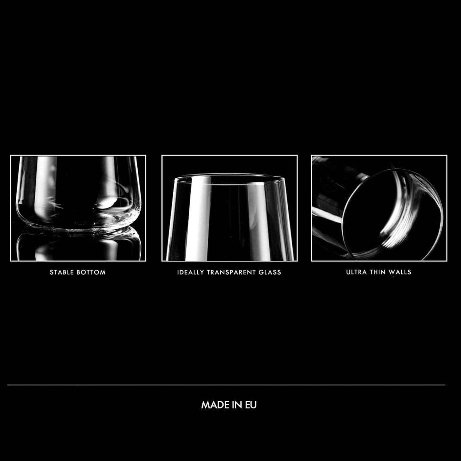 Krosno Water Juice Drinking Glasses  Set of 6  12.9 oz  Avant-Garde Collection  Crystal Glass  Lightweight Everyday Drinking Glasses  Multi-Purpose  Dishwasher Safe  Made in Europe