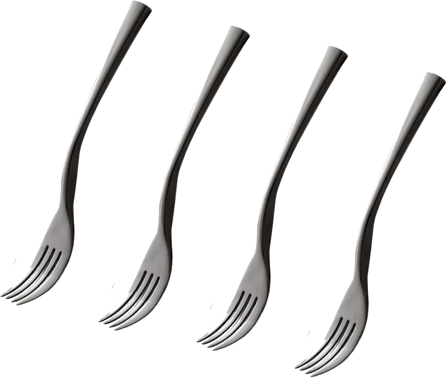 Knork Chrome Curve Salad Fork 4 Piece Set